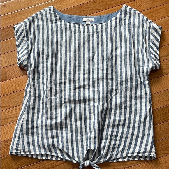 L.L. Bean Tops - L.L. Bean lined Blue and White Striped Women's Top small